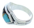 Southwest Jewelry Silver Multicolor Inlay Ring Size 8 YS72409